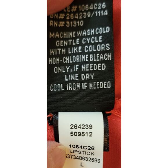 Iz Byer Women's Orange V-Neck 3/4 Sleeve Shirt Size Large - Picture 7 of 9